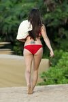 Danica Patrick shows off her ass wearing red bikini on Hawai
