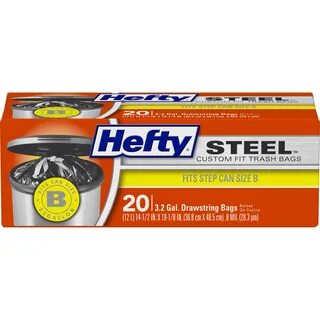 Hefty ® Steel Custom Fit Trash Bags, 3.2 Gallon, 20 Bags (Dr