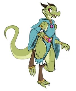 Female Green Kobold Fantasy character design, Concept art ch