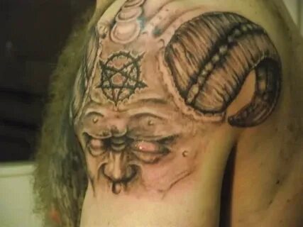 Right Back Shoulder Evil Tattoo