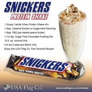 Snickers Protein Shake Recipe from USA Flag Co. Recipe Vanil