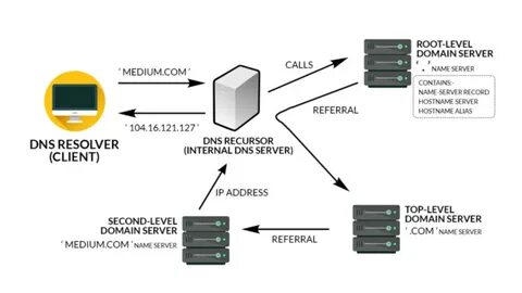 A DNS service connecting a domain name to a website through an IP address o...