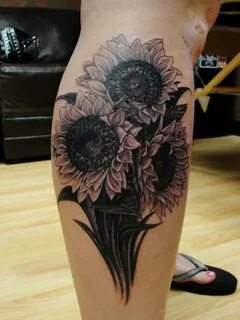 Black And White Sunflower Tattoo #TattooModels #tattoo Tatto