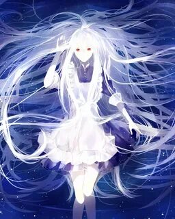 Wallpaper : illustration, long hair, white hair, anime girls