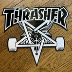 Thrasher пентаграмма коньки коза скейтборд наклейка eBay