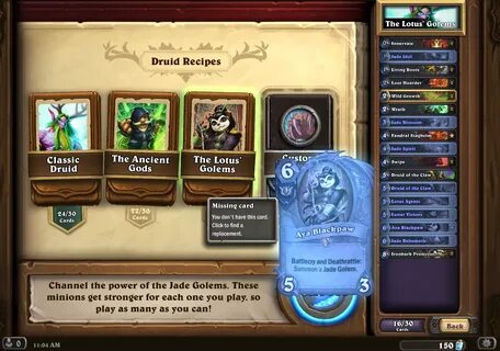 New Deck Recipes added with Mean Streets of Gadgetzan Sports