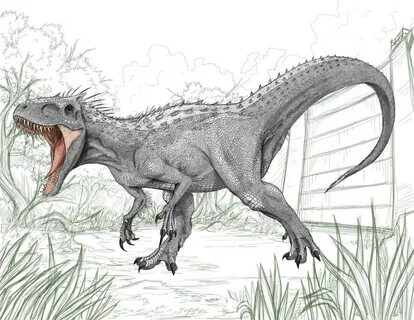 Jurassic World Indominus Rex Dinosaur Coloring Pages - Ausma