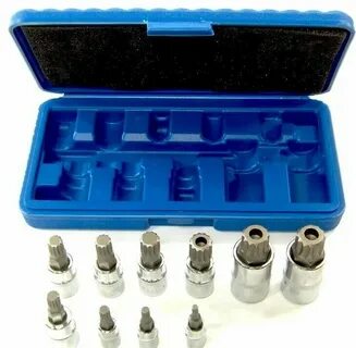 10pc Bit Socket Set XZN 12 Point MM Triple Square Spline Tam