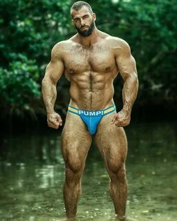 Hairy muscle men