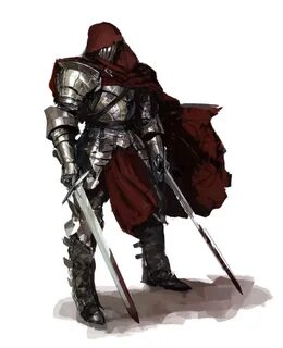 Male Human Cavalier Fighter Knight Duel Wield Longsword - Pa