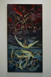 Angels & Demons oil painting Oil painting by OLEKSANDR Y