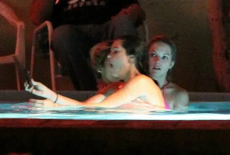 Selena Gomez and Vanessa Hudgens Bikini Pool Party on set of