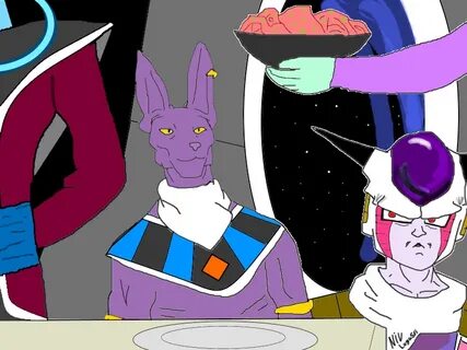 Niv Lugassi's Arts: Beerus steals Frieza's dinner.