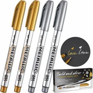 Gold and Silver Metallic Marker Pens Metallic Permanent Mark