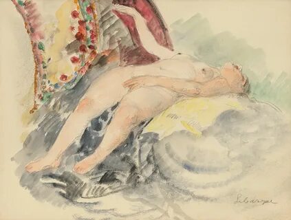 Henri Lebasque Watercolours and drawings for Sale Nu au Cana