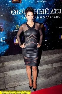 Halle Berry stuns in leather dress. Catherine malandrino dre