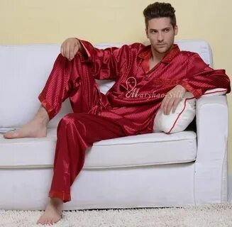 Купить Mens Silk Pajamas Pajama Pyjamas PJS Sleepwear Set U.