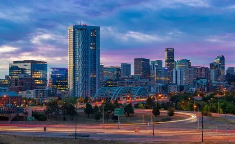 Photos of Downtown Denver Colorado Skyline at Sunrise