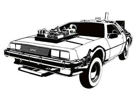 Back To The Future Delorean Coloring Pages Sketch Coloring P