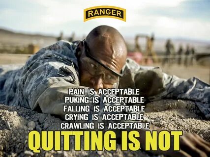 Army Ranger Motivation Poster Military life quotes, Army ran