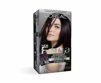 My current hair color L'Oreal Feria M32 Violet Soft Black Mi