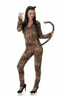 Women's Snow Leopard Cat Suit Costume - Halloween (L) ** Be 