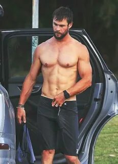 Chris Hemsworth and his package, and yes i'm objectifying bu