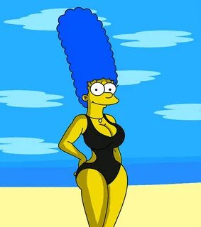 Xbooru - big breasts marge simpson smile swimsuit the simpso