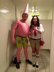 DIY Spongebob and Patrick Couples Costumes. Halloween 2014. 