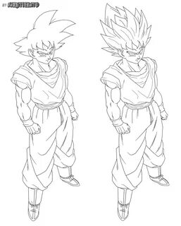 goku normal + false full body by Naruttebayo67 Goku drawing,
