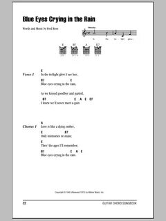 Blue Eyes Crying In The Rain Sheet Music Willie Nelson Guita