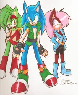 Sonic, Manic and Sonia The three brothers together Sonic und