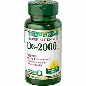 Natures Bounty витамин D-2000IU супер сила 100 мягкие гели e