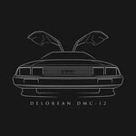 Delorean DMC-12 - front stencil, white - Delorean - T-Shirt 