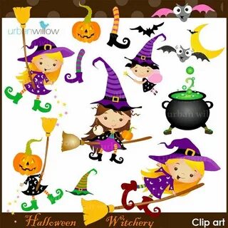 HALLOWEEN Clipart Clipart Witches Cute witches Clipart Etsy 