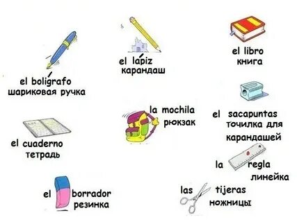 #vocabulario@isyaz Names of some office supplies 2015 Испанс