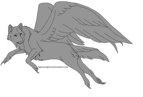 Winged Wolf Base Wolf base, Wolf sketch, Anime wolf drawing