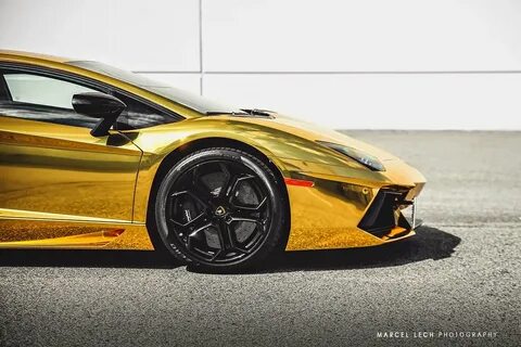 Chrome Gold Lamborghini Aventador by Marcel Lech SUPERCARS S