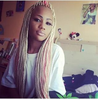 Pin by Deanna Als on Braided Black Beauties Pink box braids,