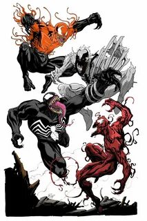 Toxin, Anti-Venom, Venom, and Carnage. Symbiotes marvel, Com