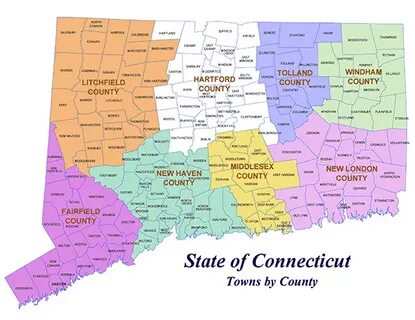 Connecticut State Map With Towns - Florida Gulf Map