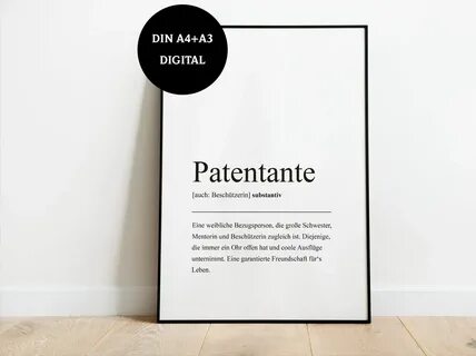 Patentante Definition Digitaler Download Geburtstag Tante Et