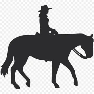 Jockey Riding On Black Walking Horse Free Vector - Clip Art 