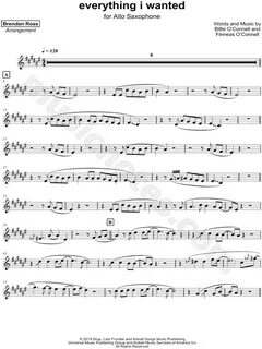Brendan Ross "everything i wanted" Sheet Music (Alto Saxopho