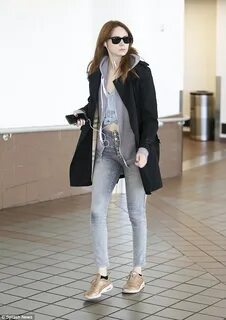 Karen Gillan appears casual at LAX airport in Los Angeles Ex