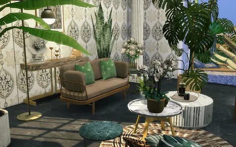 JUNGLE LIVING ROOM recolor - The Sims 4 Download - SimsFinds