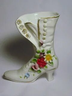 Lefton Napco, Japan Porcelain Boot Ceramic shoes, Glass shoe