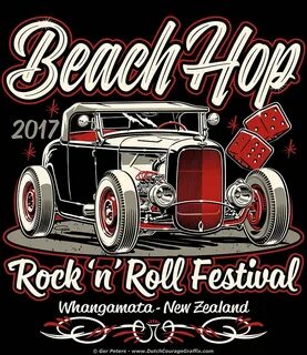 Beach Hop 2017 Old-School" Rock 'n' Roll Festival event T-sh