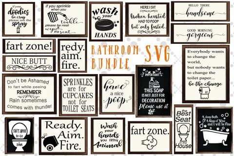 Bathroom Sign Svg Bundle Graphic by prettydesignstudio - Cre