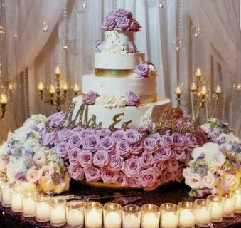 Pin by Rosalina on Purple Quinceañera Wedding cake display, 